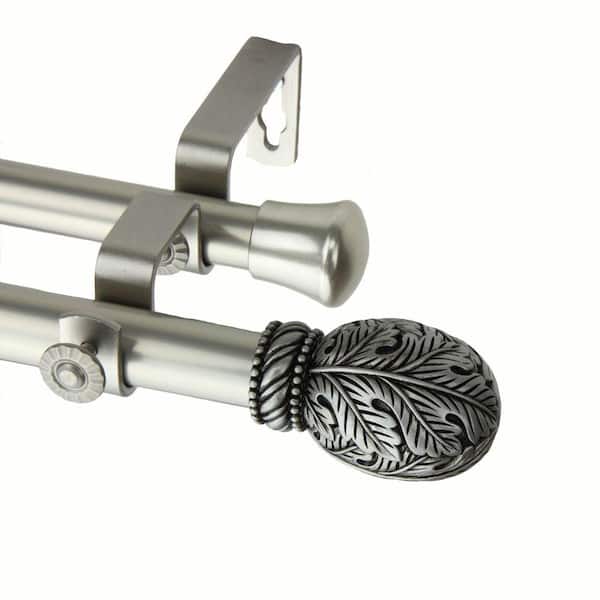 Rod Desyne 66 in. - 120 in. Forest Double Curtain Rod in Satin Nickel