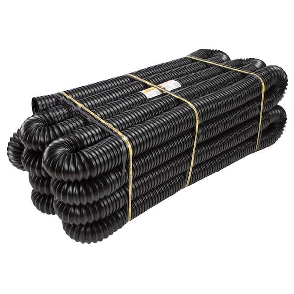 Amerimax Home Products FLEX Drain Pro 4 in. x 100 ft. Black Copolymer Perforated Drain Pipe