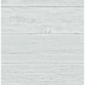 White Washed Boards Aqua Shiplap Paper Strippable Roll (Covers 56.4 sq. ft.)