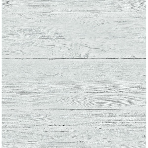 Brewster White Washed Boards Aqua Shiplap Paper Strippable Roll (Covers 56.4 sq. ft.)