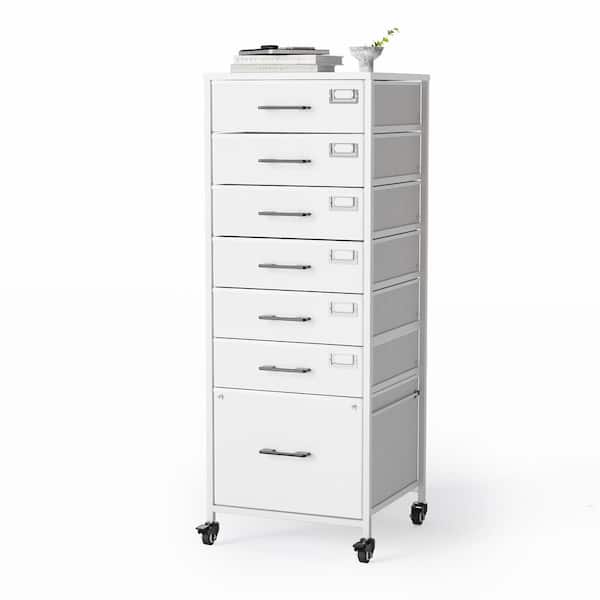 Karl home 7-Drawers White Engineered Wood 18.9 in. W Vertical File Cabinet