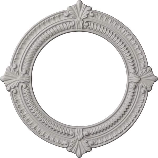 Ekena Millwork 5/8 in. x 13-1/8 in. x 13-1/8 in. Polyurethane Benson Ceiling Medallion, Ultra Pure White