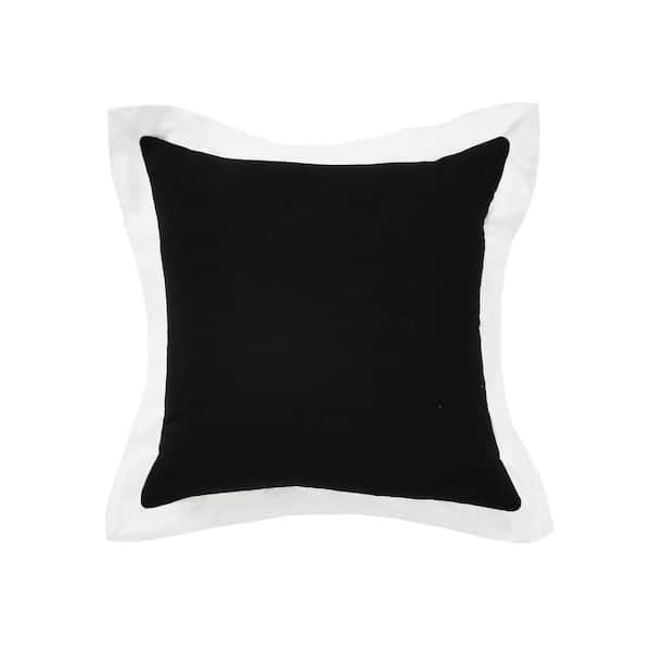 Unbranded Empire Black /White Border Soft Poly-Fill 20 in. x 20 in. Indoor Throw Pillow