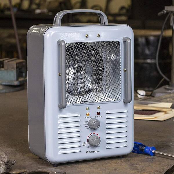 Comfort Zone Compact Portable 5120 BTU Forced Air Electric Utility Space  Heater 5120 BTU, Personal Fan, Space Heater in Gray CZ798 - The Home Depot