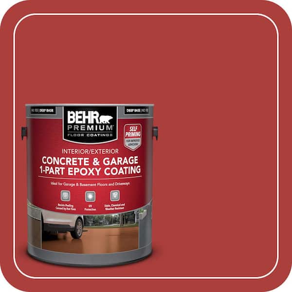 1 gal. #Red Manly Red Self-Priming 1-Part Epoxy Satin Interior/Exterior Concrete and Garage Floor Paint