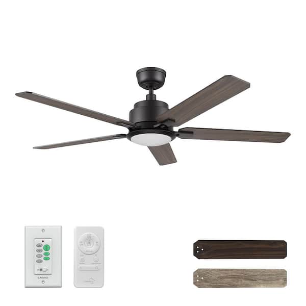 CARRO Essex 52 in. Dimmable LED Indoor/Outdoor Black Smart Ceiling Fan with Light Kit/Remote/Wall Control, Works with Alexa