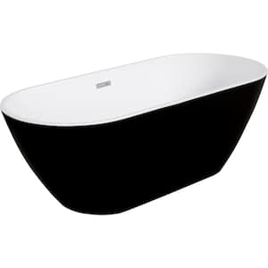 60 in. x 28.80 in. Soaking Bathtub in Black with Drain, cUPC Certified