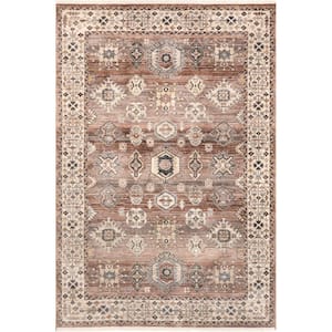 Kelsee Vintage Traditional Fringe Rust 7 ft. 10 in. x 9 ft. 8 in. Area Rug