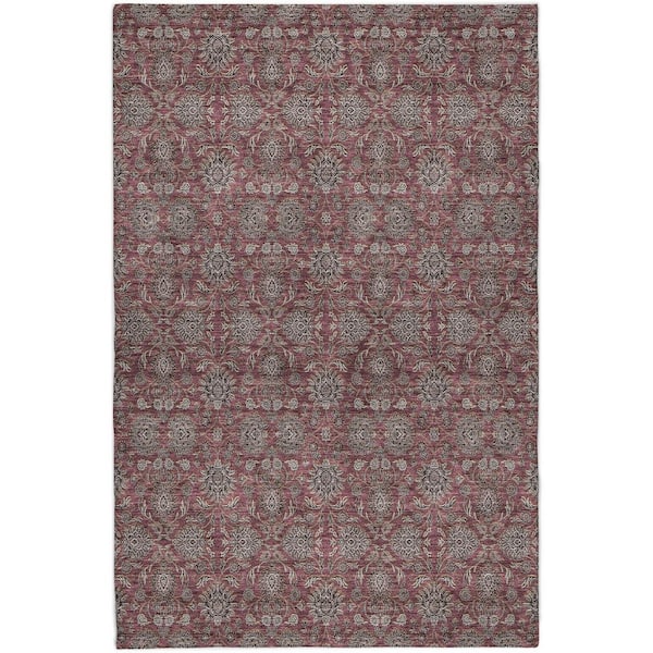 Dream Shag Premium Machine Washable Abstract ADS702 Merlot 10 ft. x 14 ft. Area Rug