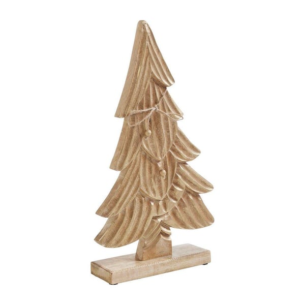 19.5 in. Brushed Gold Wooden Christmas Tree