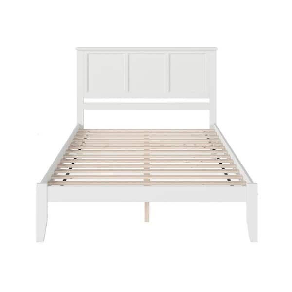 Madison White Solid Wood Frame Queen Platform Bed