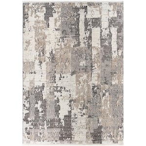 Maguire Gray Abstract 5 ft. x 7 ft. Indoor Area Rug