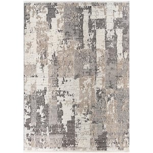 Maguire Gray Abstract 7 ft. x 9 ft. Indoor Area Rug