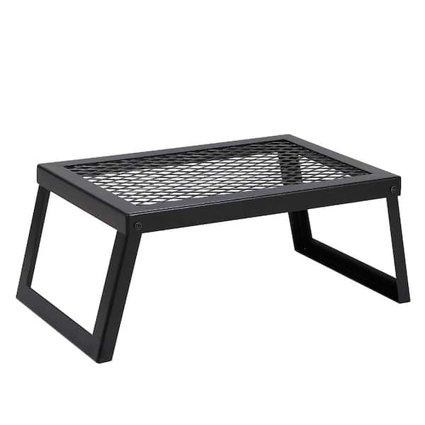 18 in. Heavy-Duty Folding Steel Campfire Grill Grate with Legs & Carry Bag
