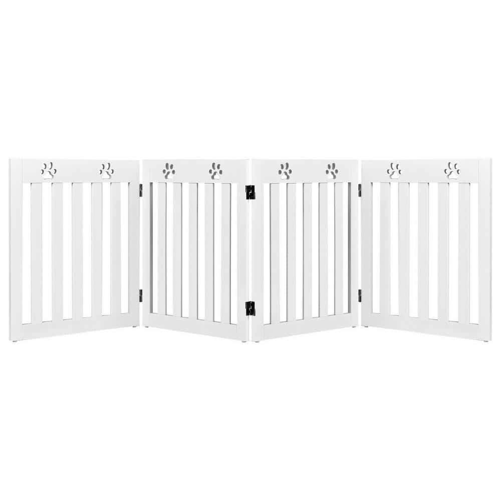 ANGELES HOME 24 in. x 19.5 in. MDF Folding Freestanding Pet Gate Dog
