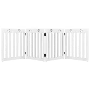 24 in. x 19.5 in. MDF Folding Freestanding Pet Gate Dog Gate with 360° Hinge-White