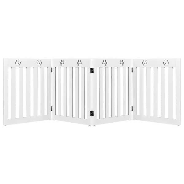 ANGELES HOME 24 in. x 19.5 in. MDF Folding Freestanding Pet Gate Dog Gate with 360° Hinge-White