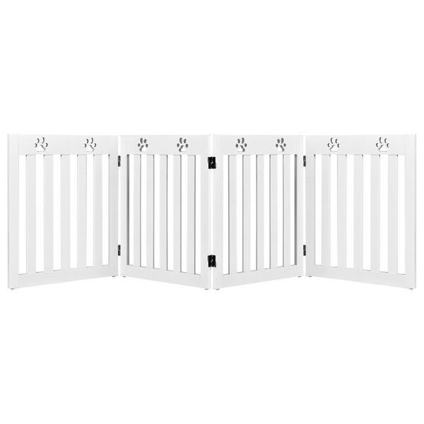 ANGELES HOME 24 in. x 19.5 in. MDF Folding Freestanding Pet Gate Dog