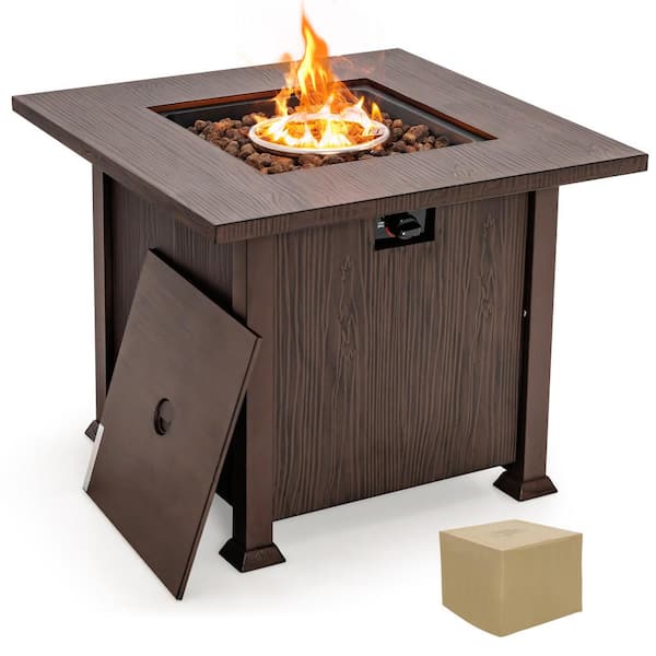 Nuu Garden 42-in W 50000-BTU Tabletop Aluminum Propane Gas Fire Pit Table  in the Gas Fire Pits department at