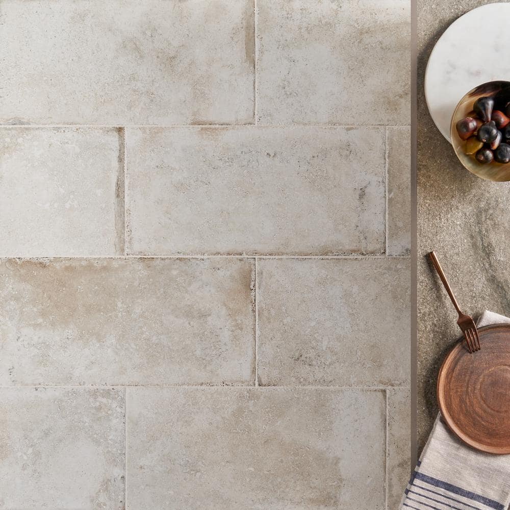 Ravello 12" x 24" White Porcelain Stone Look Tile