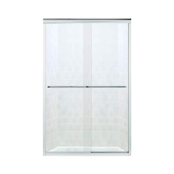 Sterling Finesse 45.375 in. x 65.25 in. Frameless Sliding Shower Door in Silver
