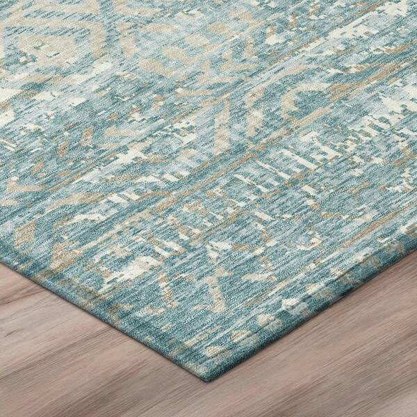 Chantille Machine Washable Indoor/Outdoor Abstract ACN3161 Teal 10 ft. x 14 ft. Area Rug