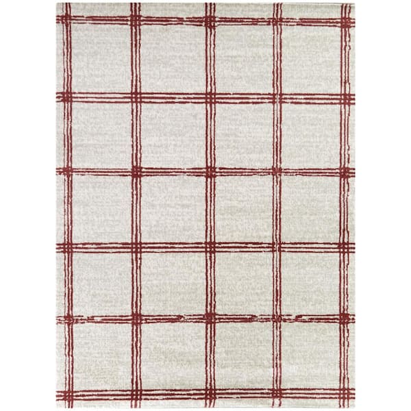 BALTA Kilmer Red 8 ft. x 10 ft. Geometric Area Rug