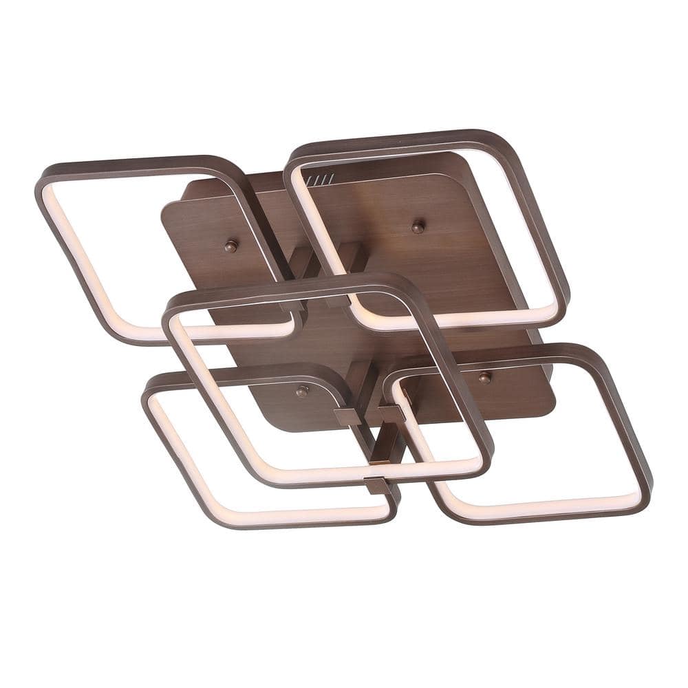 Sebastian 17.5" Coffee LED Geometric Flush Mount Ceiling Light