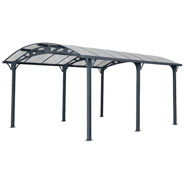 12 ft. x 16 ft. x 8 ft. Outdoor Heavy Duty Carport with Aluminum Metal Frame and Polycarbonate Roof