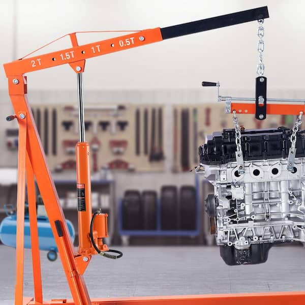 Hydraulic Long Ram Jack 8 Ton Engine Hoist Cylinder with Air Pump and Single Piston Pump Hydraulic Cylinder Clevis Base