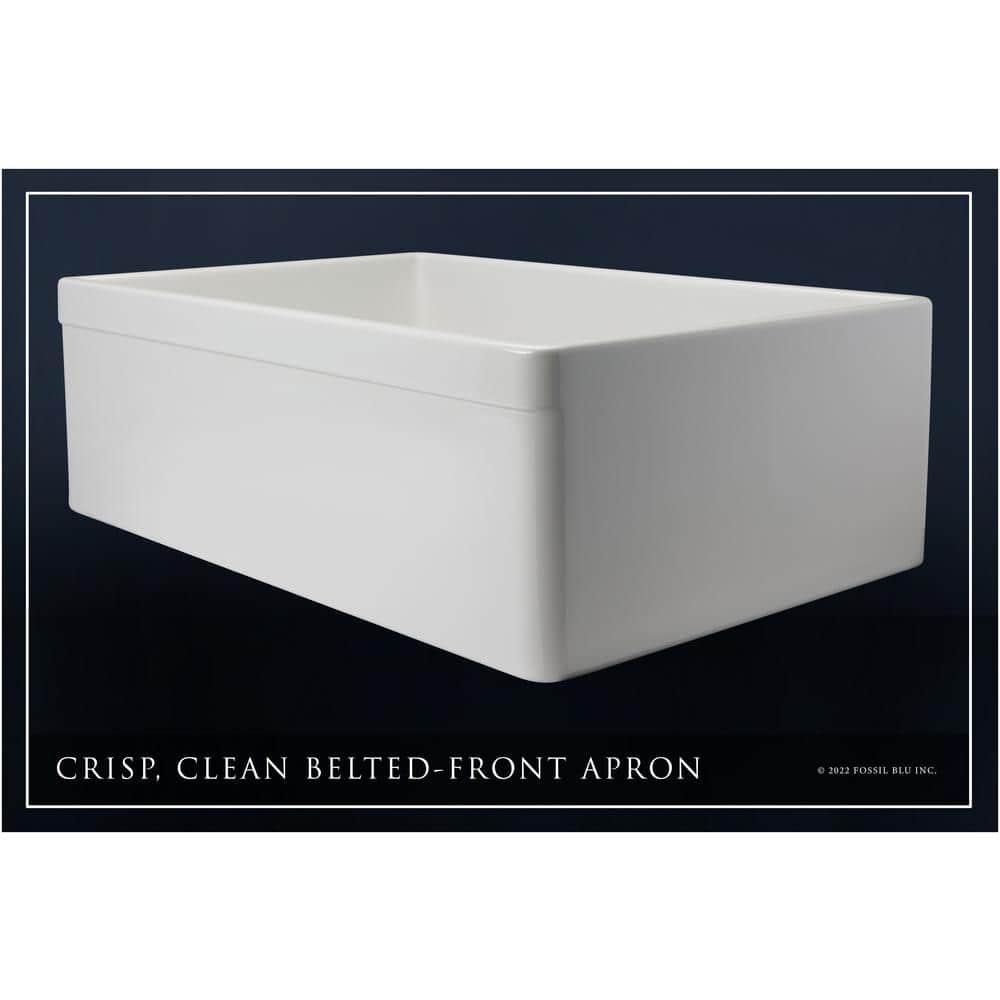 Luxury Glossy White Fireclay Farmhouse Kitchen Sink