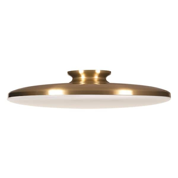 AFX Skye 19 in. 1-Light Satin Brass LED Flush Mount