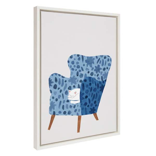 Kate and Laurel Sylvie 10 Cornflower Chair by Planet Cat Framed Art Print 18 in. x 24 in.