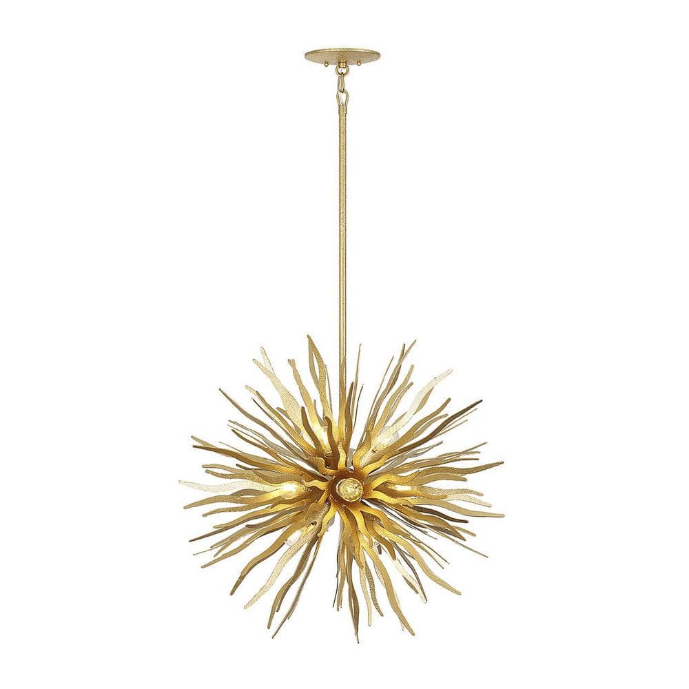 Cavalier Gold 12-Light Globe Pendant with Adjustable Height