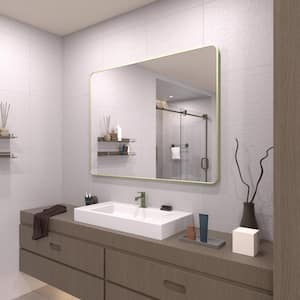 48 in. W x 36 in. H Rectangular Framed Wall Bathroom Vanity Mirror in Matcha Green