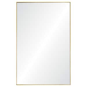 Medium Rectangle Gold Leaf Modern Mirror (32 in. H x 21 in. W)