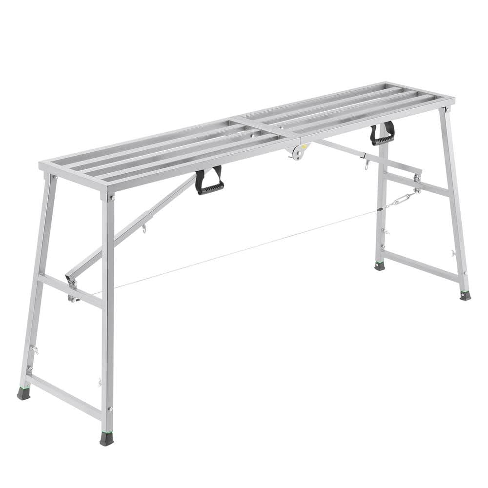 5.9 ft. Work Platform Adjustable Height, Folding Alloy Steel Step Ladder Portable Scaffolding Platform Galvanized Steel price history on PriceWatchPro