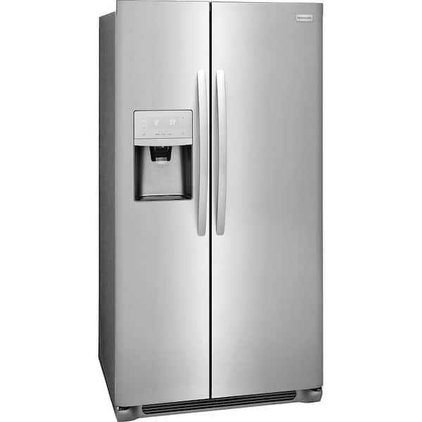 Frigidaire 22 2 Cu Ft Side By Side Refrigerator In Stainless Steel Counter Depth Ffsc2323ts The Home Depot