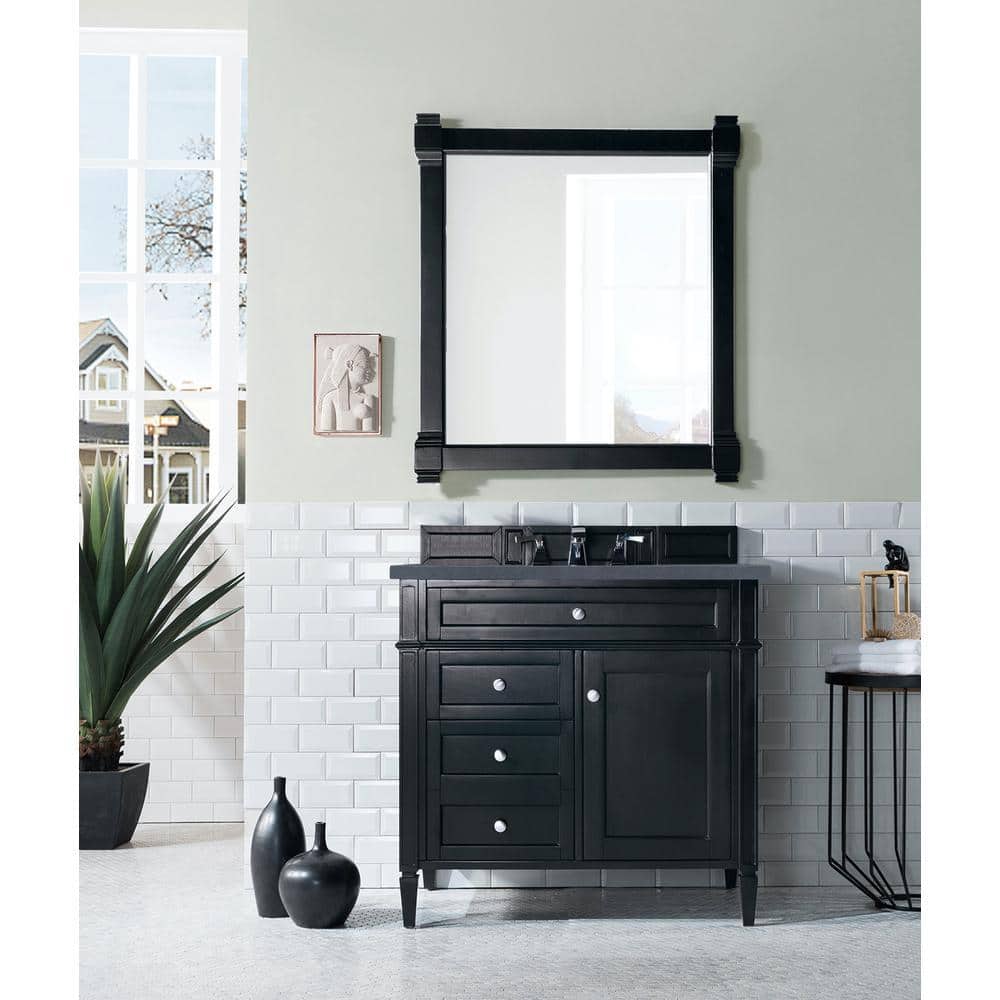Brittany 36 in. W x 23.5 in.D x 34 in. H Single Bath Vanity in Black Onyx with Quartz Top in Charcoal Soapstone price history on PriceWatchPro