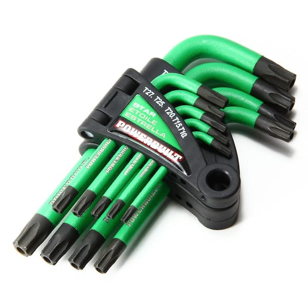 Powerbuilt 9-Piece Short Arm Tamper-Proof Torx Key Wrench Set