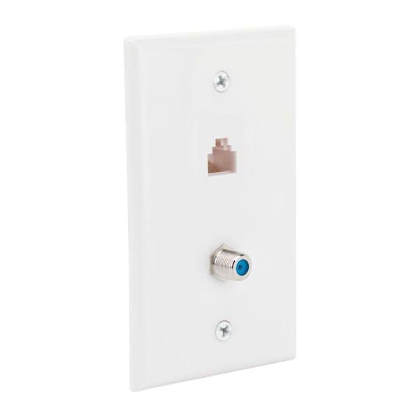 Commercial Electric Network and Coax Wall Plate