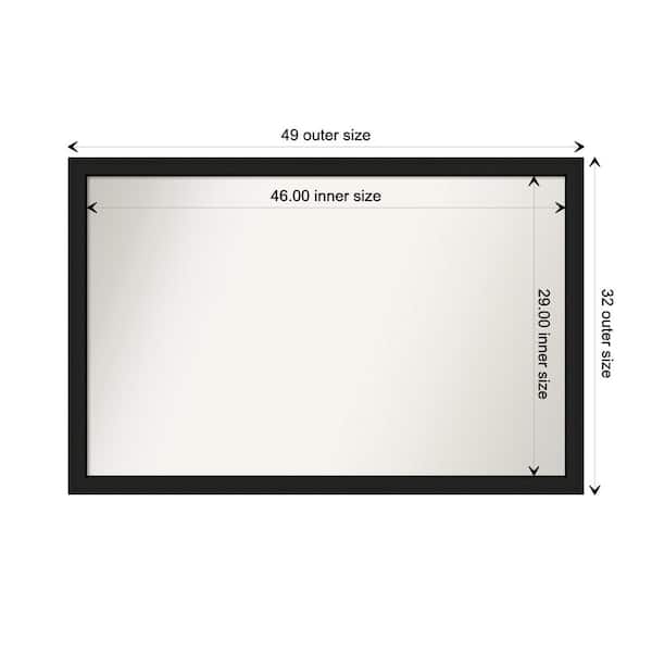 Amanti Art Midnight Black Narrow 49.25 in. W. x 32.25 in. Custom Non-Beveled Wood Framed Bathroom Vanity Wall Mirror