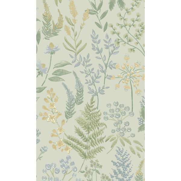 Walls Republic Blue Wildflowers Floral Printed Non-Woven Paper Non Pasted Textured Wallpaper 57 Sq. Ft.