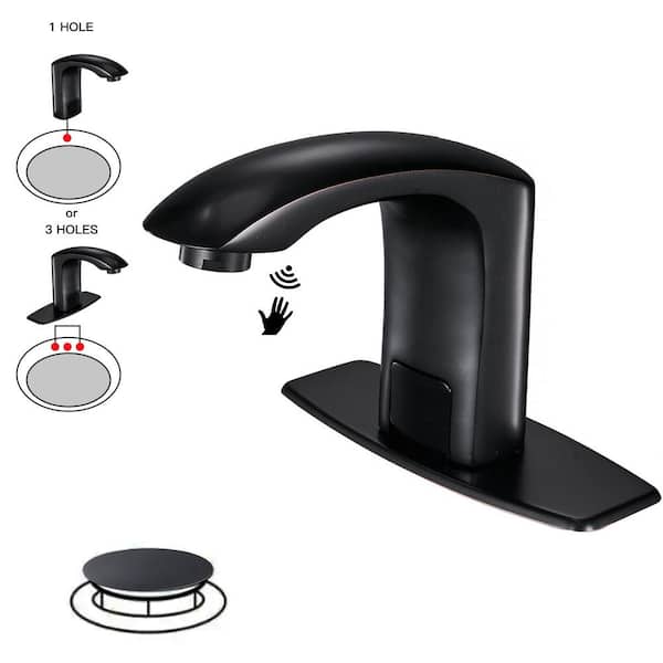 Black Hot & Cold Automatic Sensor Hand Touch Free Sink Tap Basin Faucet 