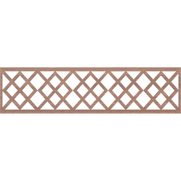 Ekena Millwork Hadley Fretwork 0.25 in. D x 47 in. W x 12 in. L Walnut Wood Panel Moulding