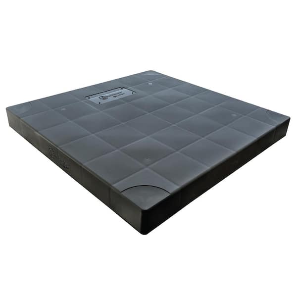 36 in. x 36 in. x 3 in. Plastic Central Air Conditioner Condenser Pad Black
