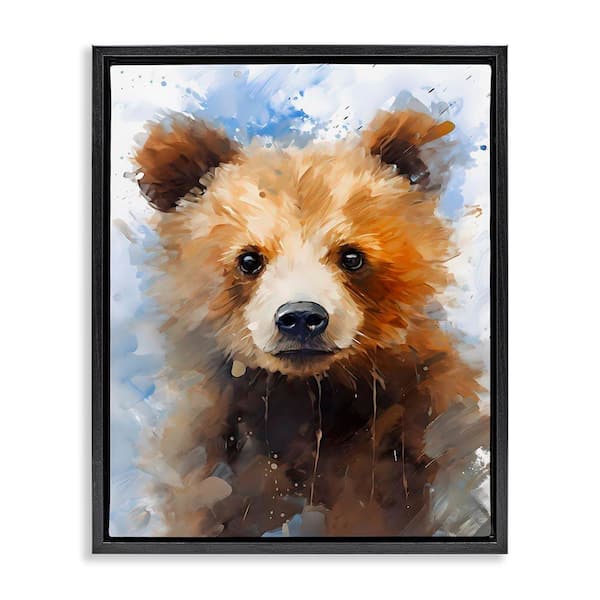 Stupell Industries Woodland Nursery Bear by Franklyn Gregory Black Floater Frame Animal Graphic Art Print 21 in. x 17 in.