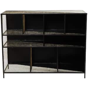 40 in. Black Extra Large Rectangle Metal 9 Storage Cupboard Console Table