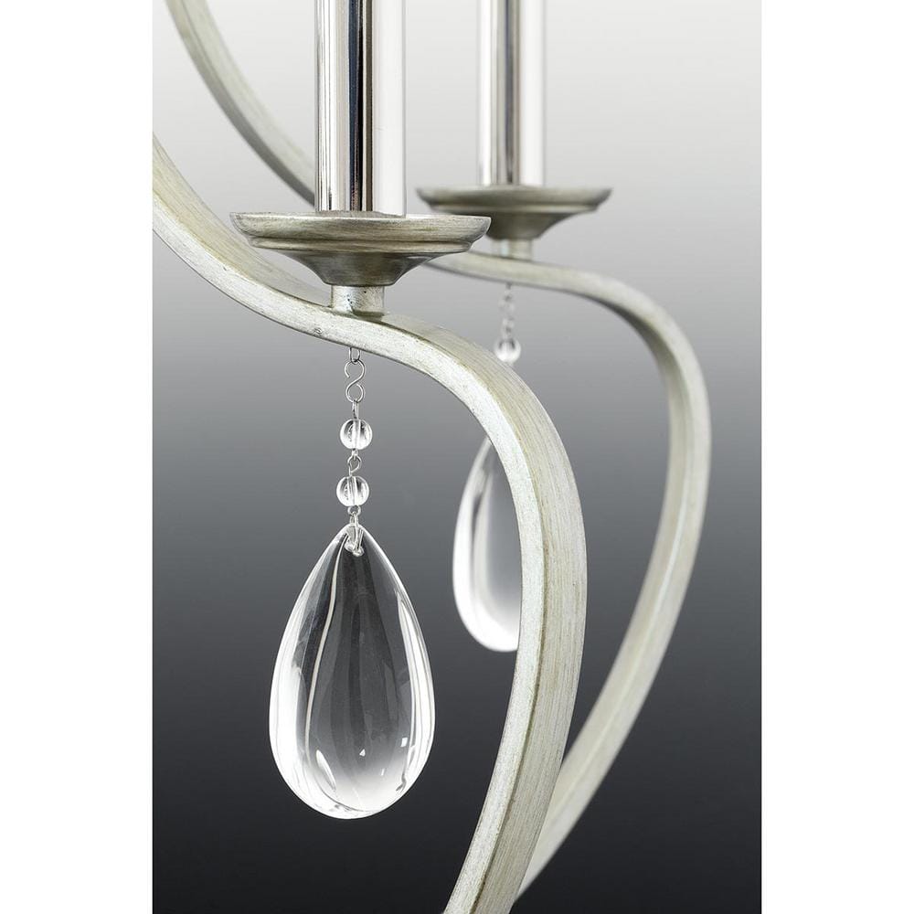 Antique Bronze Nine-Light Crystal Chandelier with Teardrop Accents