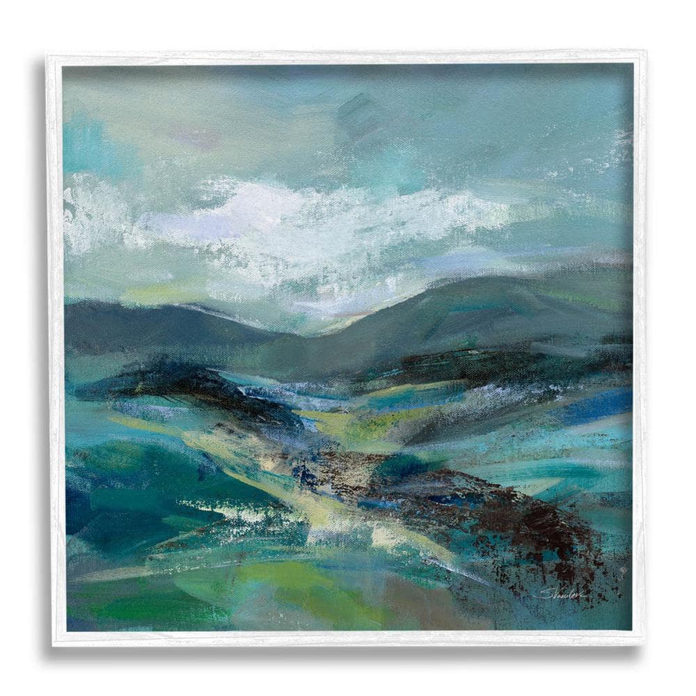 The Stupell Home Decor Collection Modern Green Mountains Landscape Design by Silvia Vassileva Framed Abstract Art Print 17 in. x 17 in.